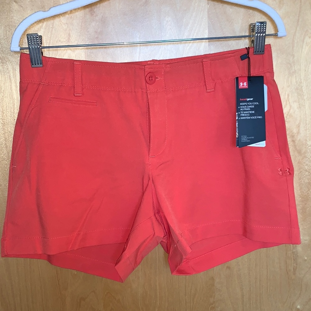 Under Armour Golf Links 4” shorts, size 6 pink